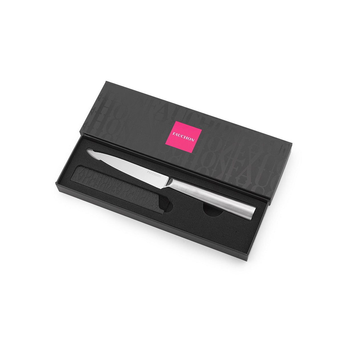 Fauchon - Coltello multiuso con finitura a specchio e custodia protettiva - 23 cm - Acciaio inox