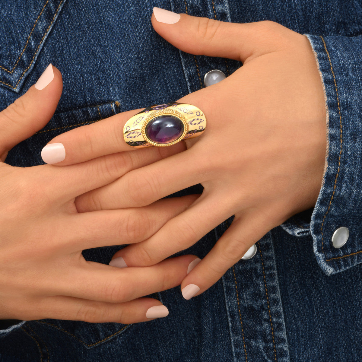 Arizona Dream Wide Adjustable Ring – Purple