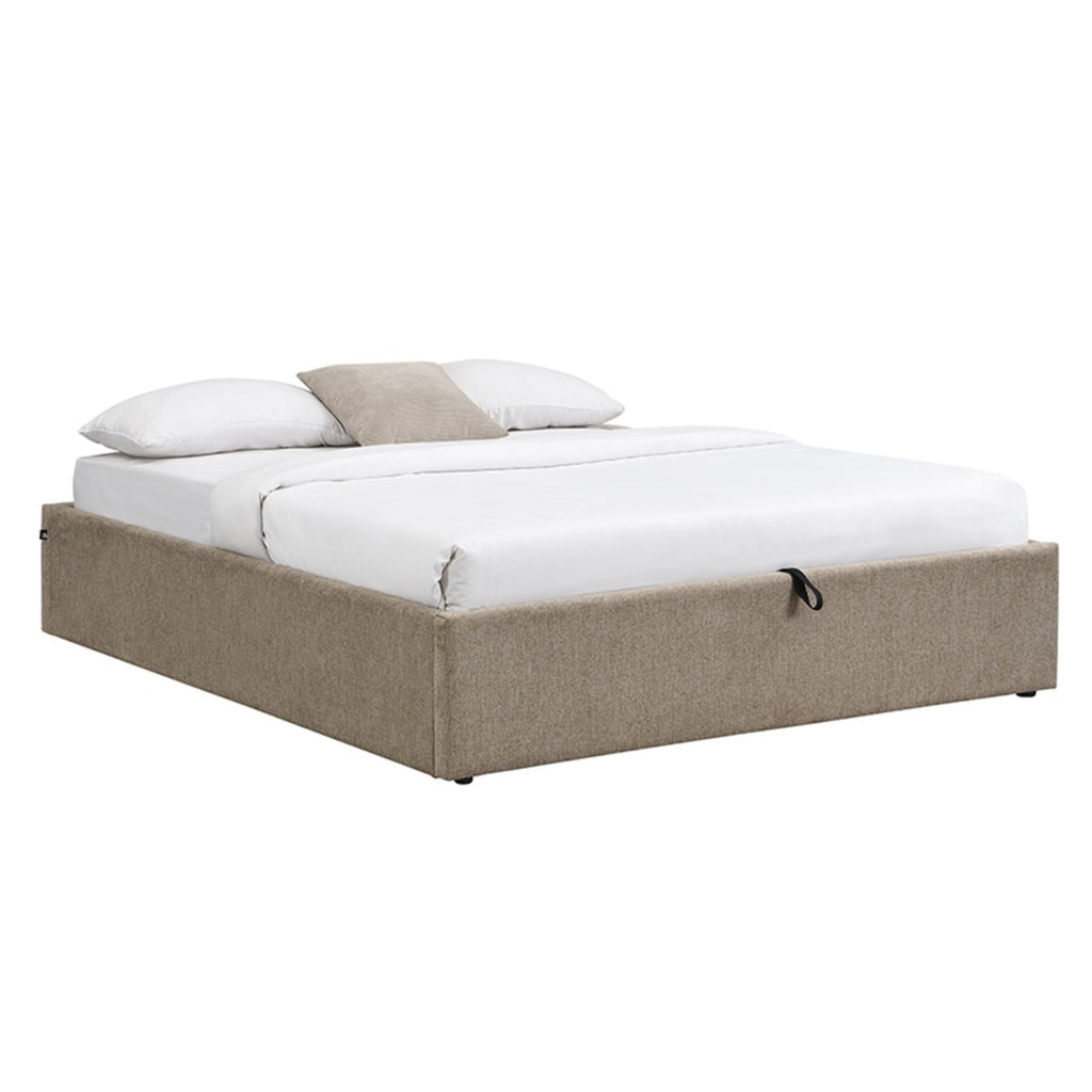 Alix - Cama con almacenaje - Tela jaspeada