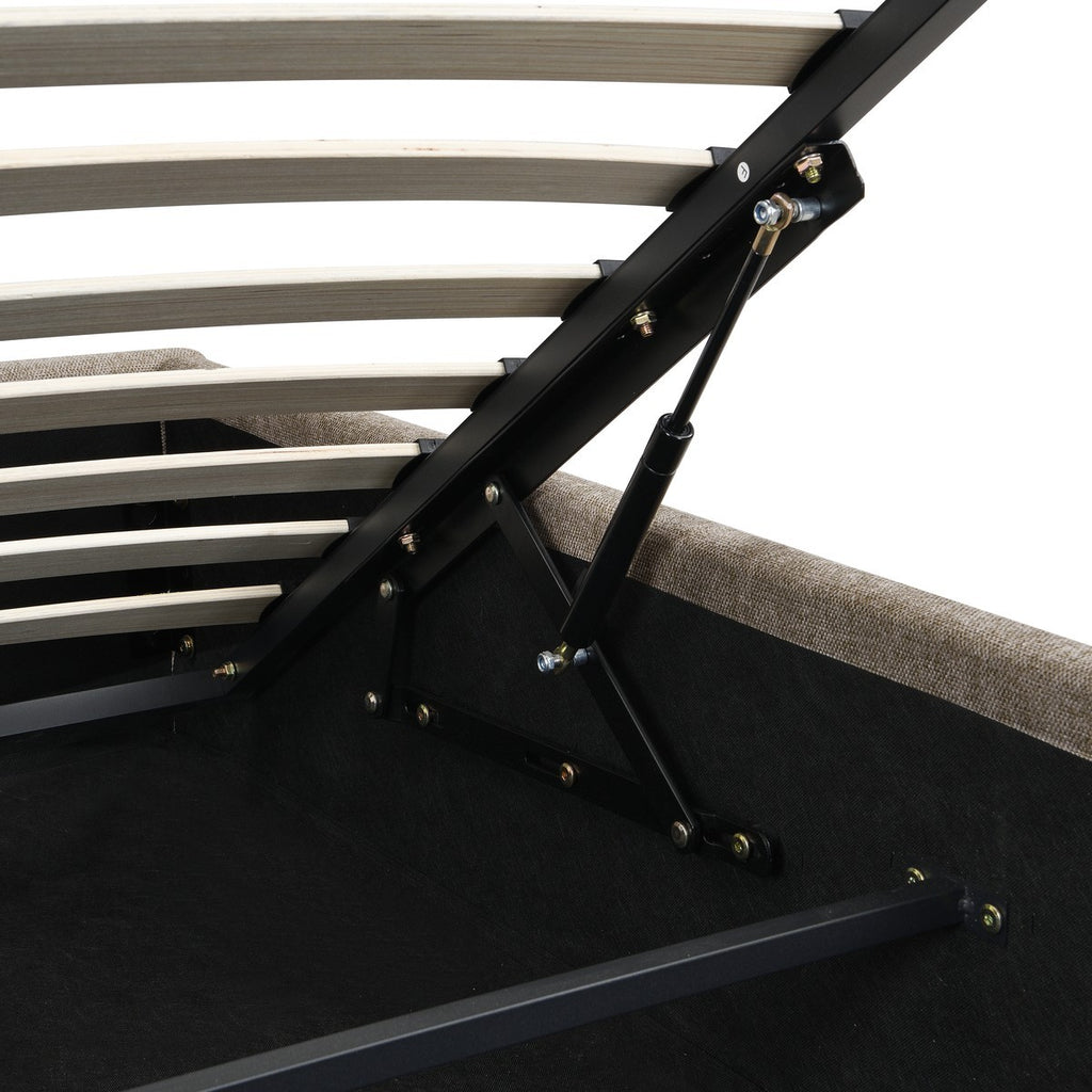 Zia - Cama con almacenaje - Tela jaspeada