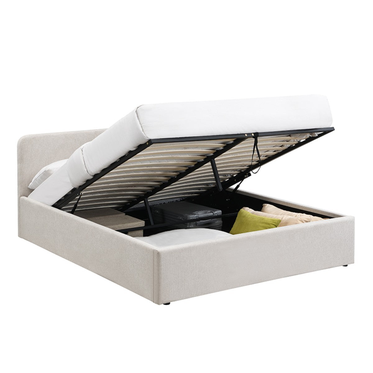 Lior - Cama contenedor - Tela - Beige