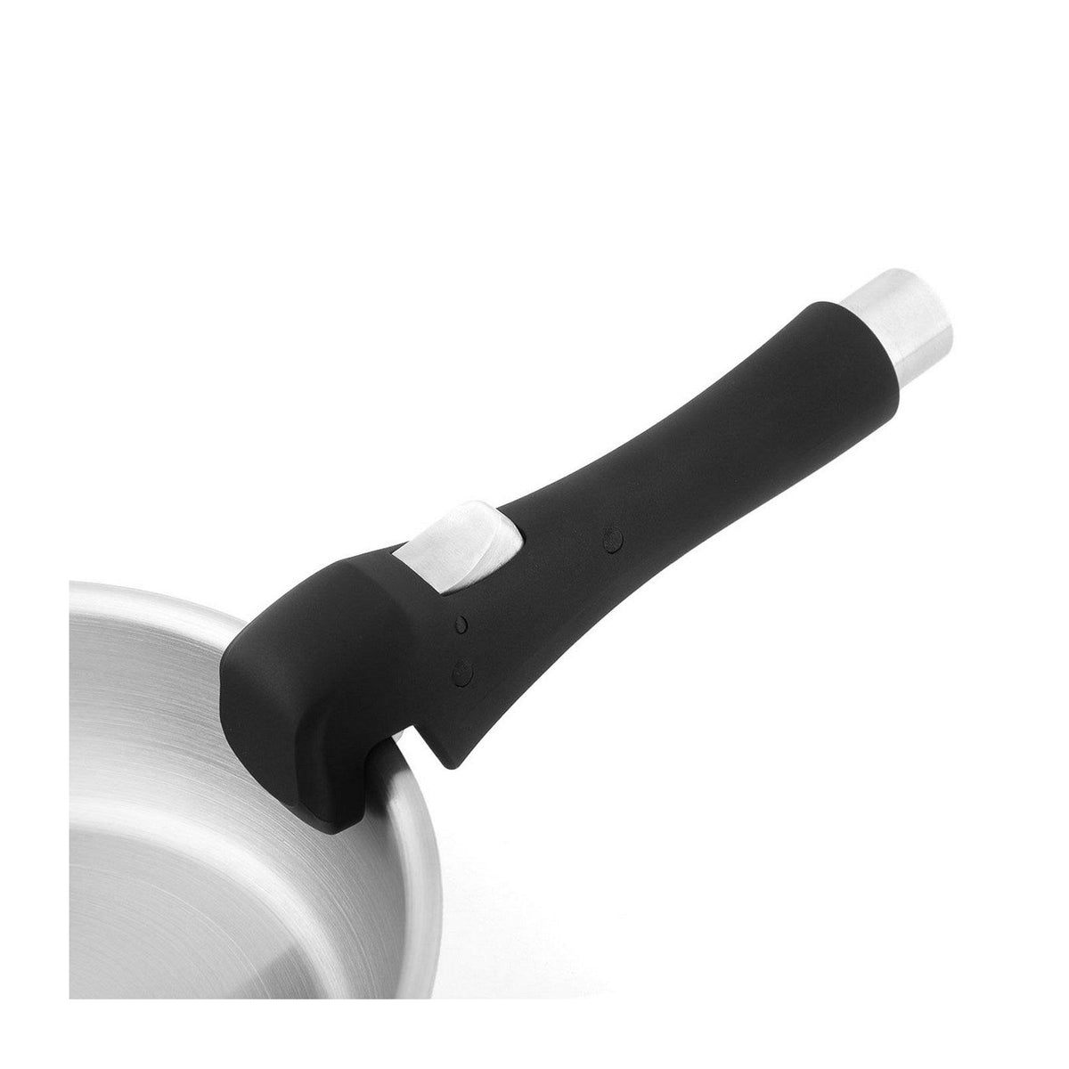 Fauchon - 3 Frying Pans 20/24/28 cm with Removable Handle 18/8 Stainless Steel Induction - Silver
