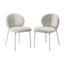 Lot De 2 Chaises En Tissu Beige Chiné - Ambre
