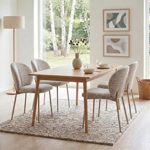 Ambre - Lot De 2 Chaises - Tissu - Beige