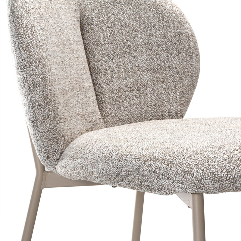 Lot De 2 Chaises En Tissu Beige Chiné - Ambre