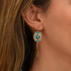 Circus Chain Sleeper Earrings - Turquoise