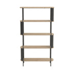 Eklo - Estante alto de 5 niveles - Madera y metal - Negro