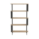 Etagère Haute 5 Niveaux Effet Bois Avec Flancs En Métal Noir - Eklo