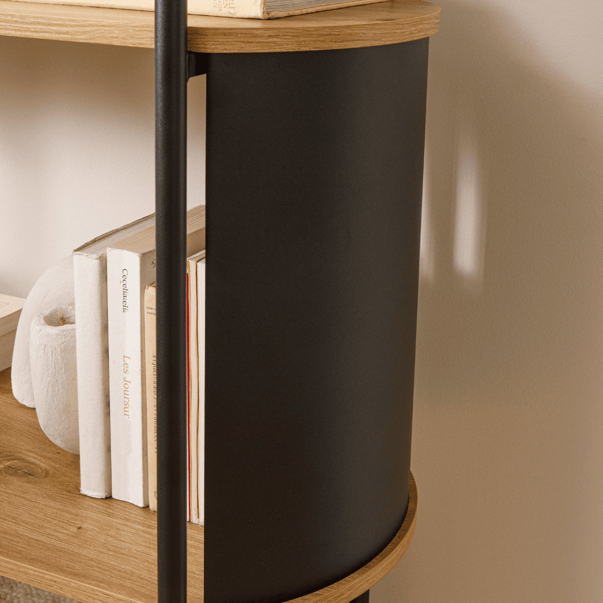 Eklo - Estante alto de 5 niveles - Madera y metal - Negro
