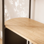Eklo - Estante alto de 5 niveles - Madera y metal - Negro