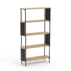 Eklo - Estante alto de 5 niveles - Madera y metal - Negro