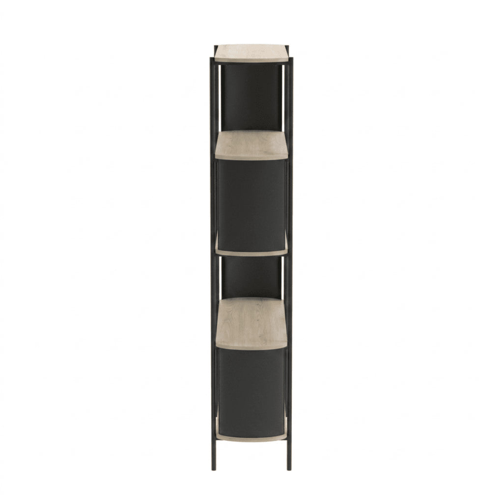 Eklo - Estante alto de 5 niveles - Madera y metal - Negro