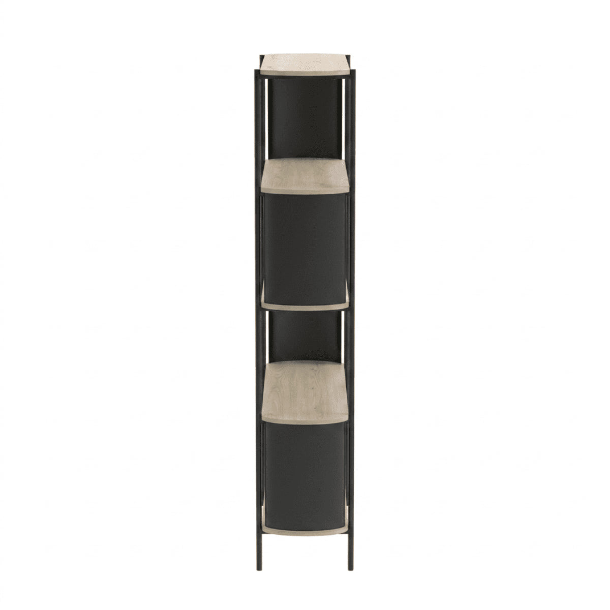 Eklo - Estante alto de 5 niveles - Madera y metal - Negro