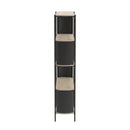 Etagère Haute 5 Niveaux Effet Bois Avec Flancs En Métal Noir - Eklo