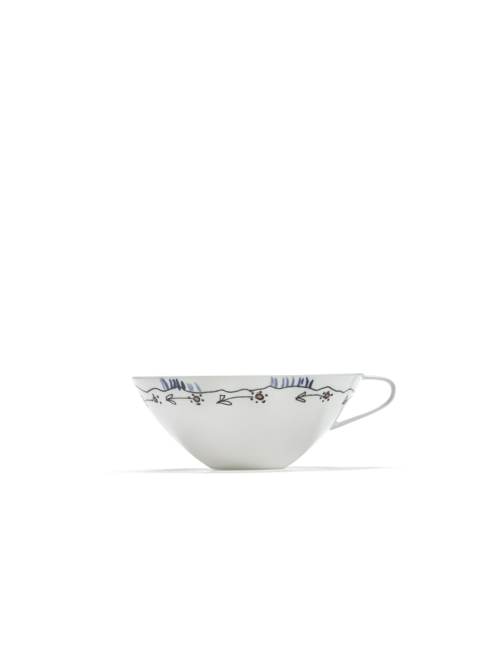 Midnight Flowers - Lot De 2 Tasses À Thé - Porcelaine Bone China - Anemone Milk