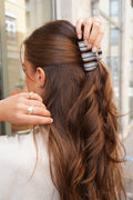 Pince à Cheveux Rayée - Bleu & Marron