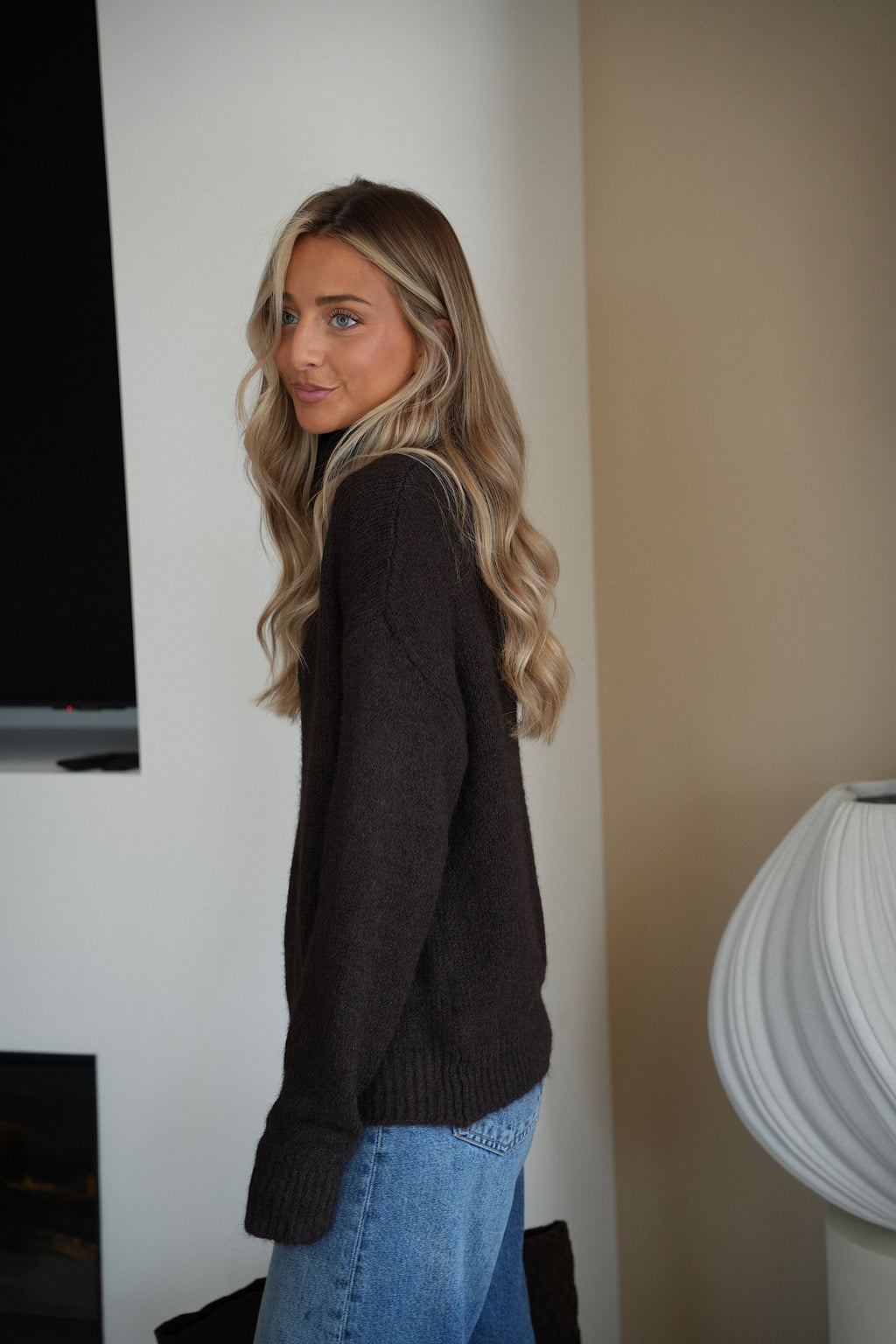 Pull Col Roulé Lova - Chocolat