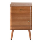 Karl - Chevet 1 Tiroir/1 Porte Bords Arrondis - Bois Foncé