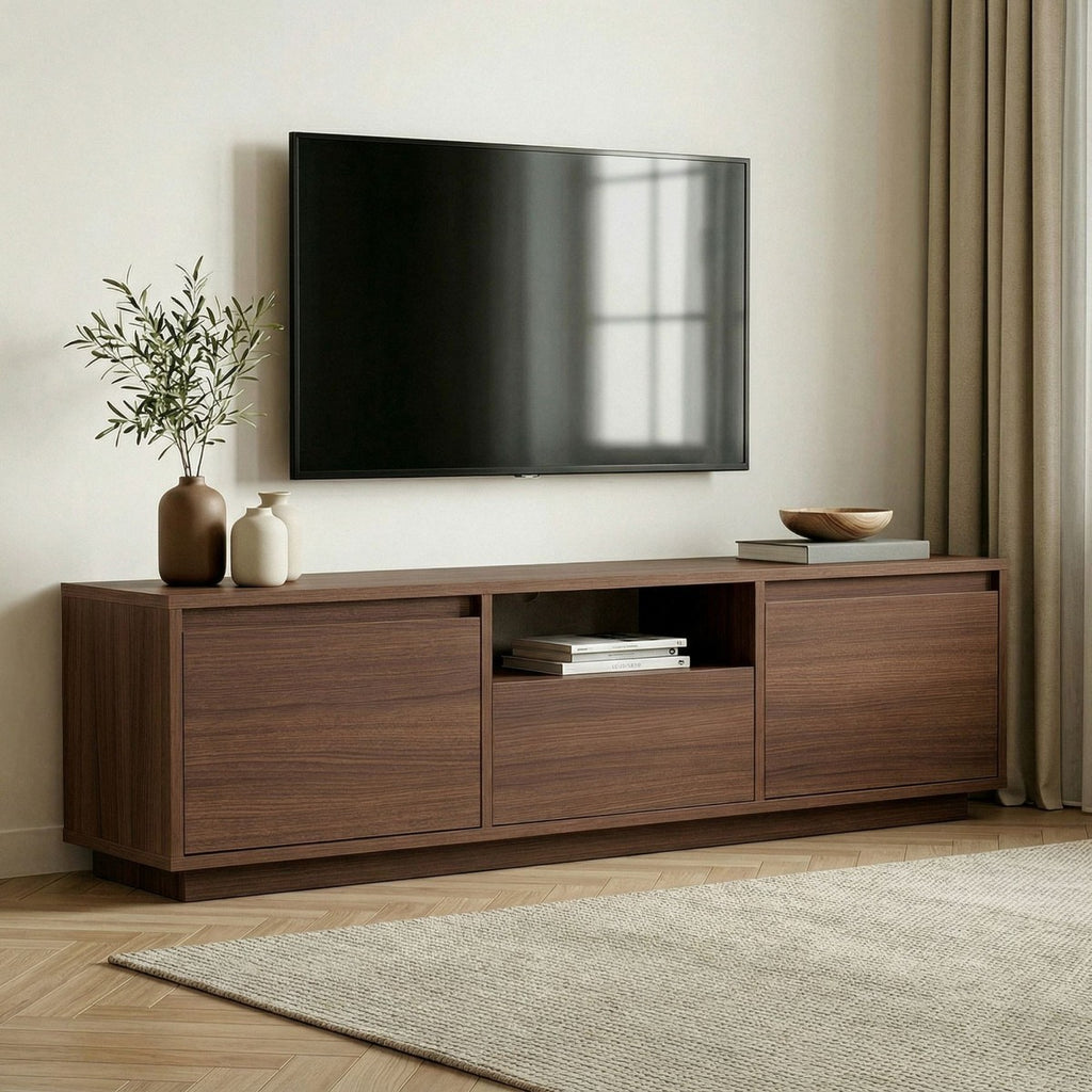 Lume - Mueble de TV 3 puertas abatibles/1 nicho - Nogal