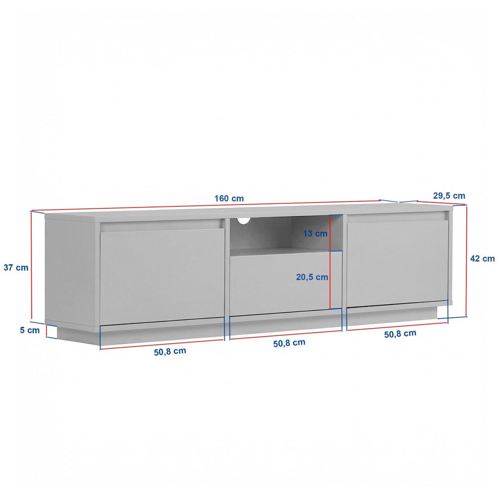 Lume - Mueble de TV 3 puertas abatibles/1 nicho - Nogal