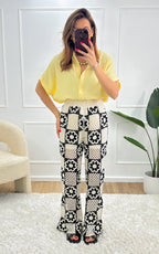 Elouan Crochet Trousers - Ecru and Black