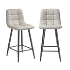 Sia - Set of 2 Padded Stools - Beige Mottled Fabric
