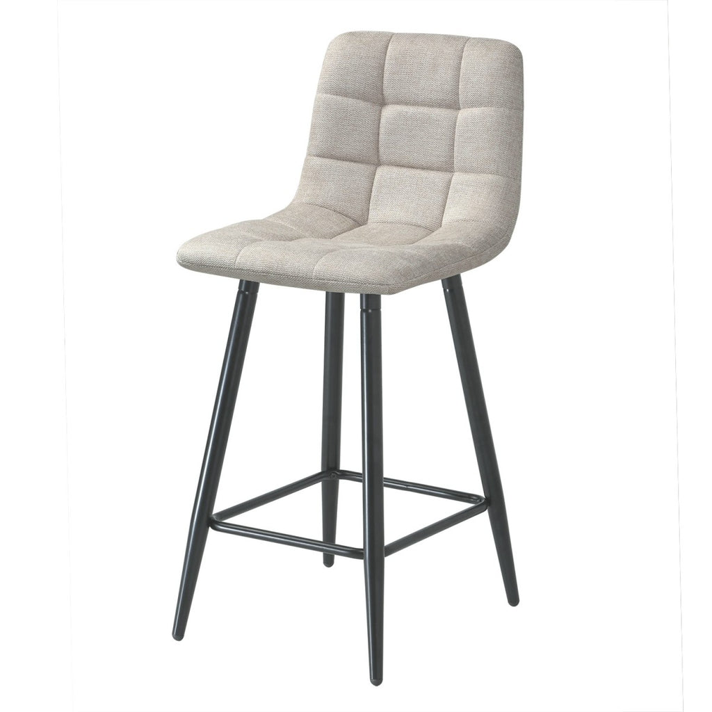Sia - Set of 2 Padded Stools - Beige Mottled Fabric