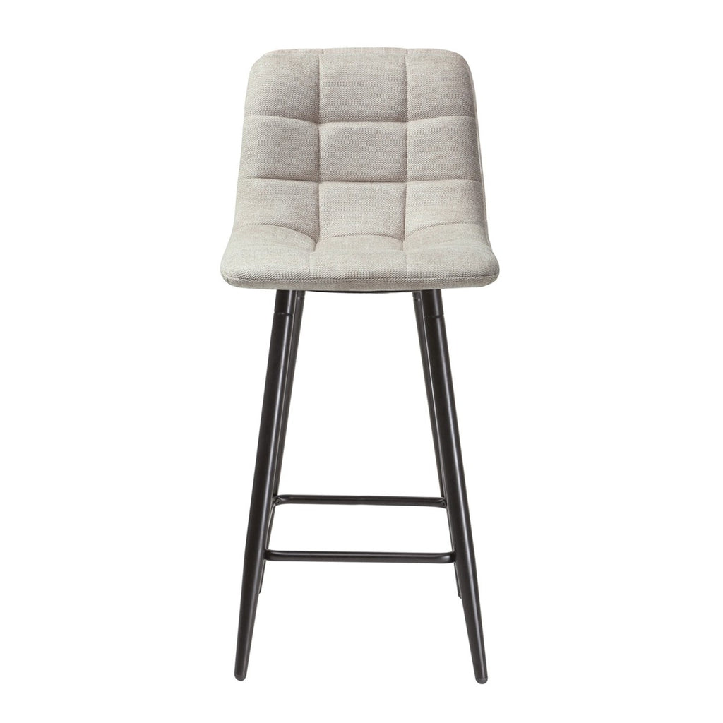 Sia - Set of 2 Padded Stools - Beige Mottled Fabric