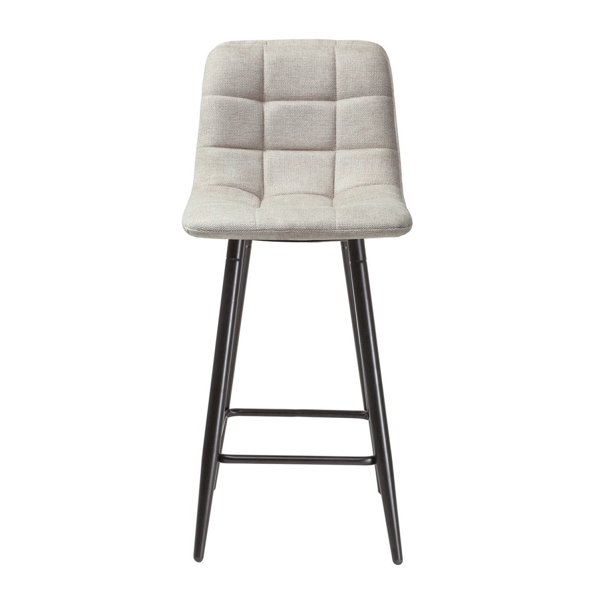 Sia - Set of 2 Padded Stools - Beige Mottled Fabric