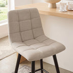 Sia - Set of 2 Padded Stools - Beige Mottled Fabric