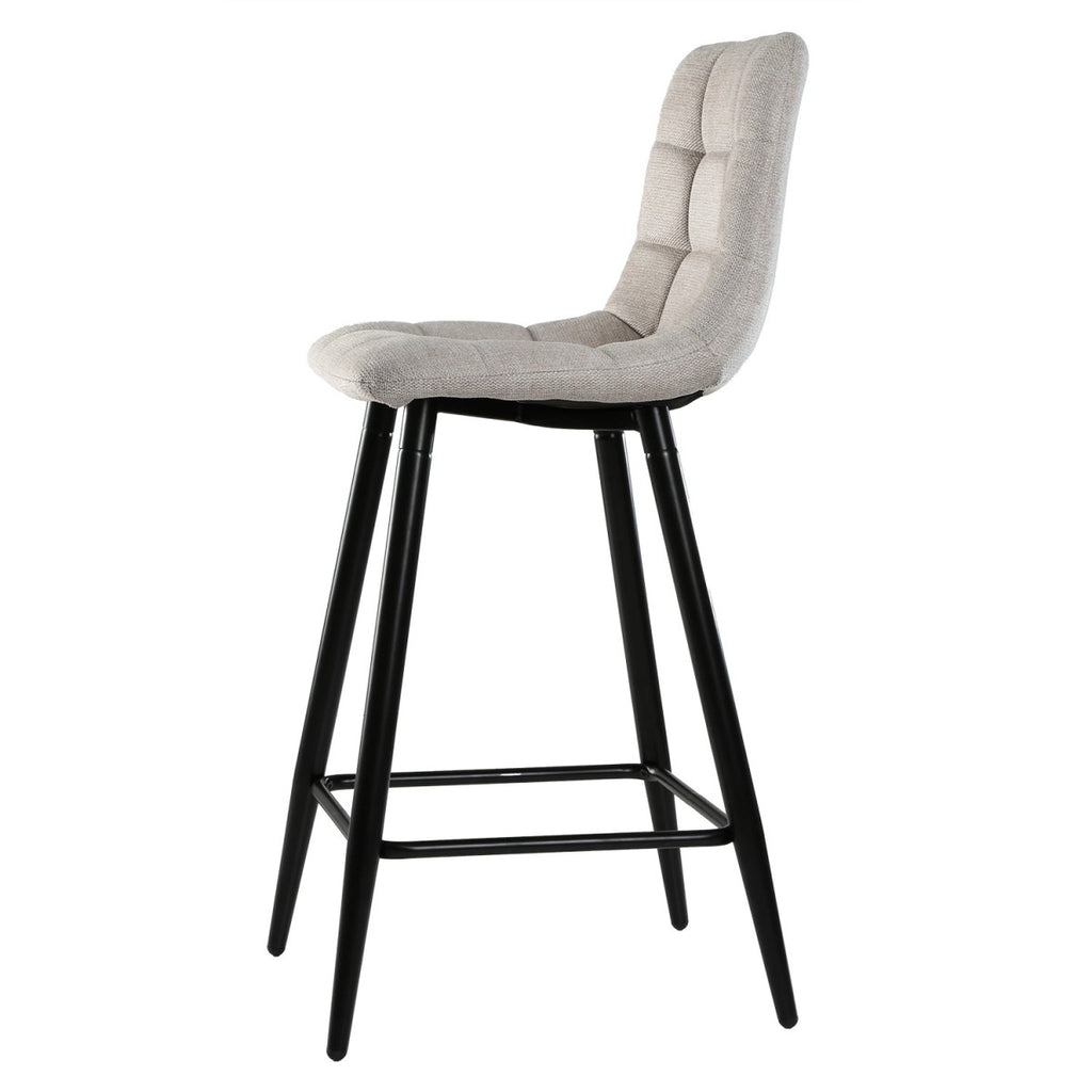 Sia - Set of 2 Padded Stools - Beige Mottled Fabric
