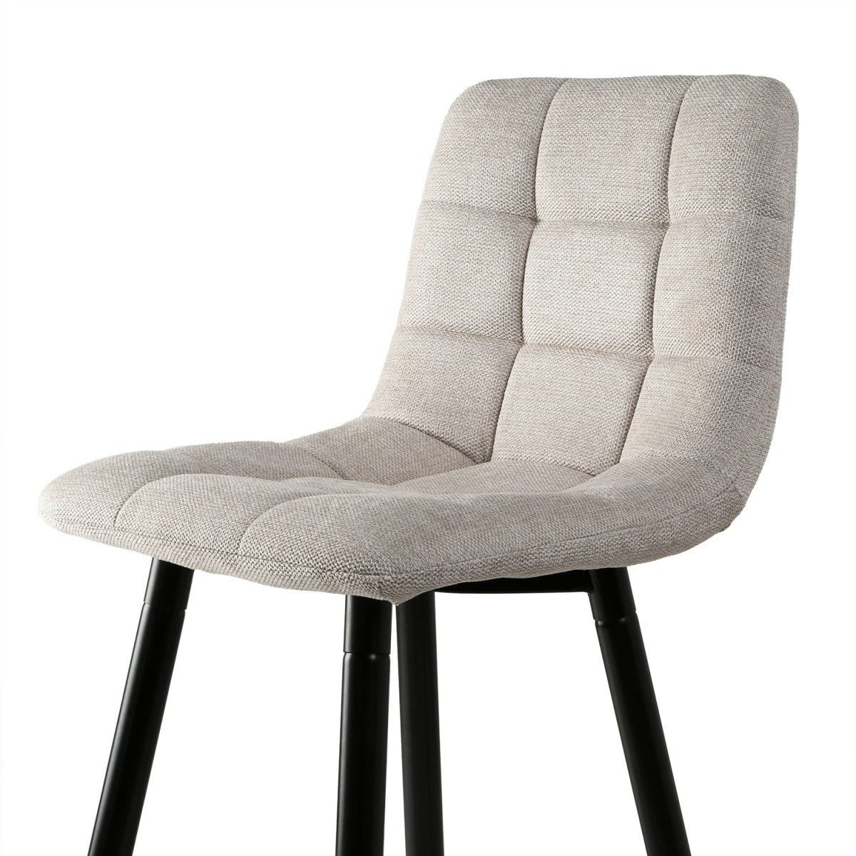 Sia - Set of 2 Padded Stools - Beige Mottled Fabric