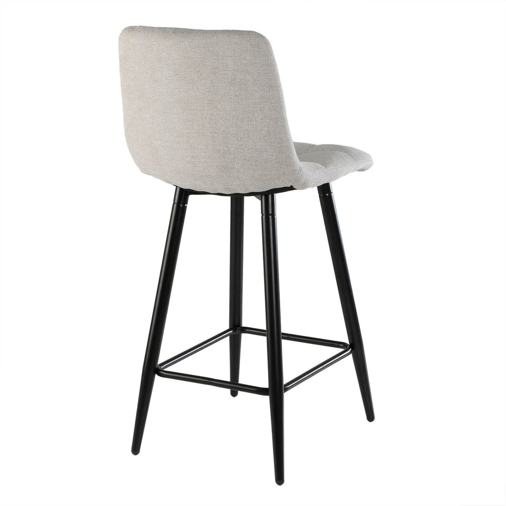 Sia - Set of 2 Padded Stools - Beige Mottled Fabric