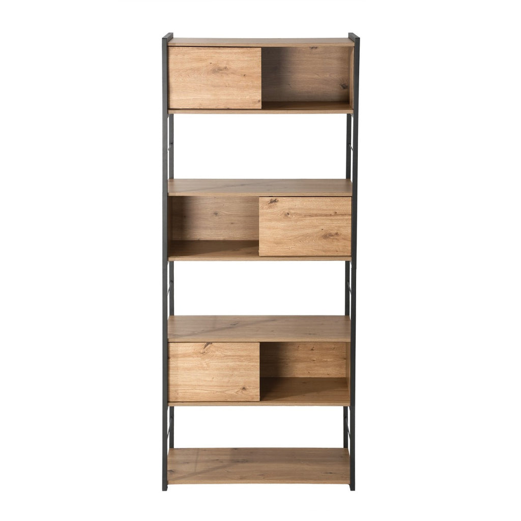 Lenny - Biblioteca de 3 puertas correderas - Madera clara
