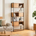 Lenny - Biblioteca de 3 puertas correderas - Madera clara