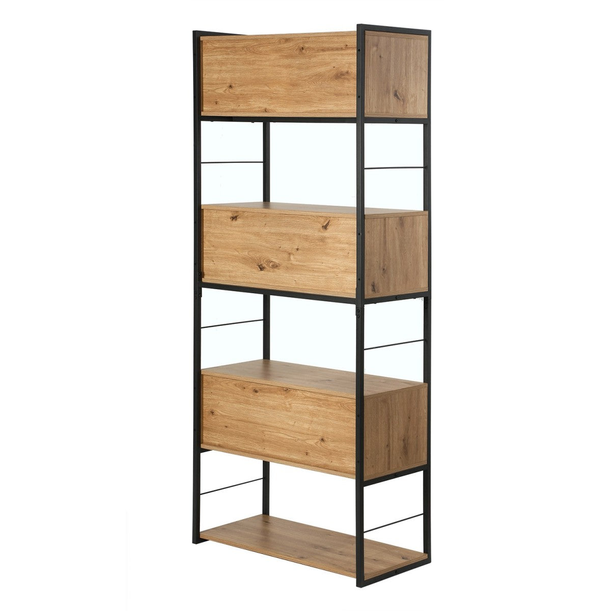 Lenny - Biblioteca de 3 puertas correderas - Madera clara