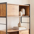Lenny - Biblioteca de 3 puertas correderas - Madera clara
