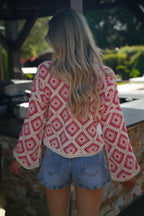 Blouse En Crochet Fidji - Rouge