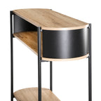 Eklo - 3-Level Console Table - Wood & Black Metal