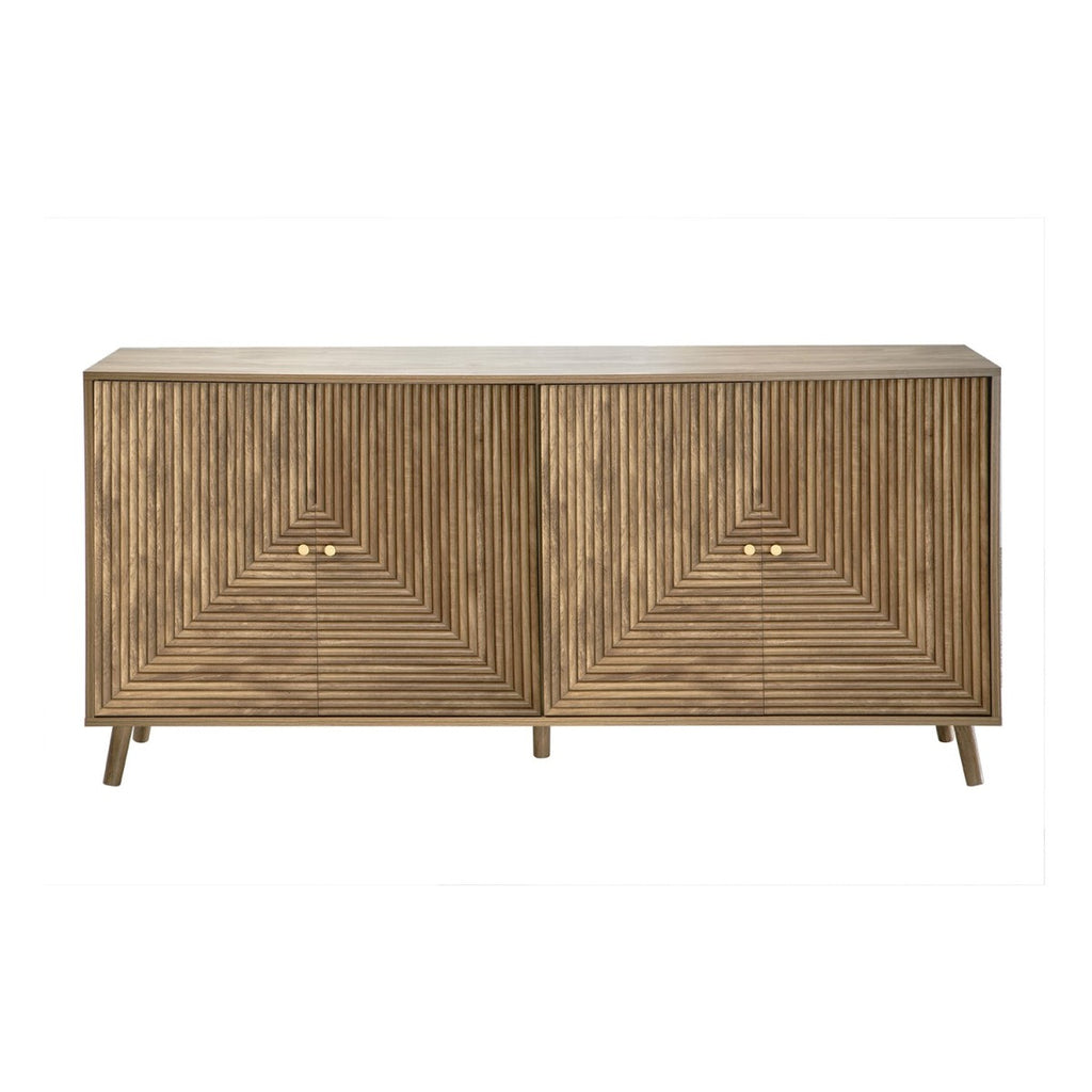 Eden - Aparador 4 puertas con frentes laminados - Madera clara