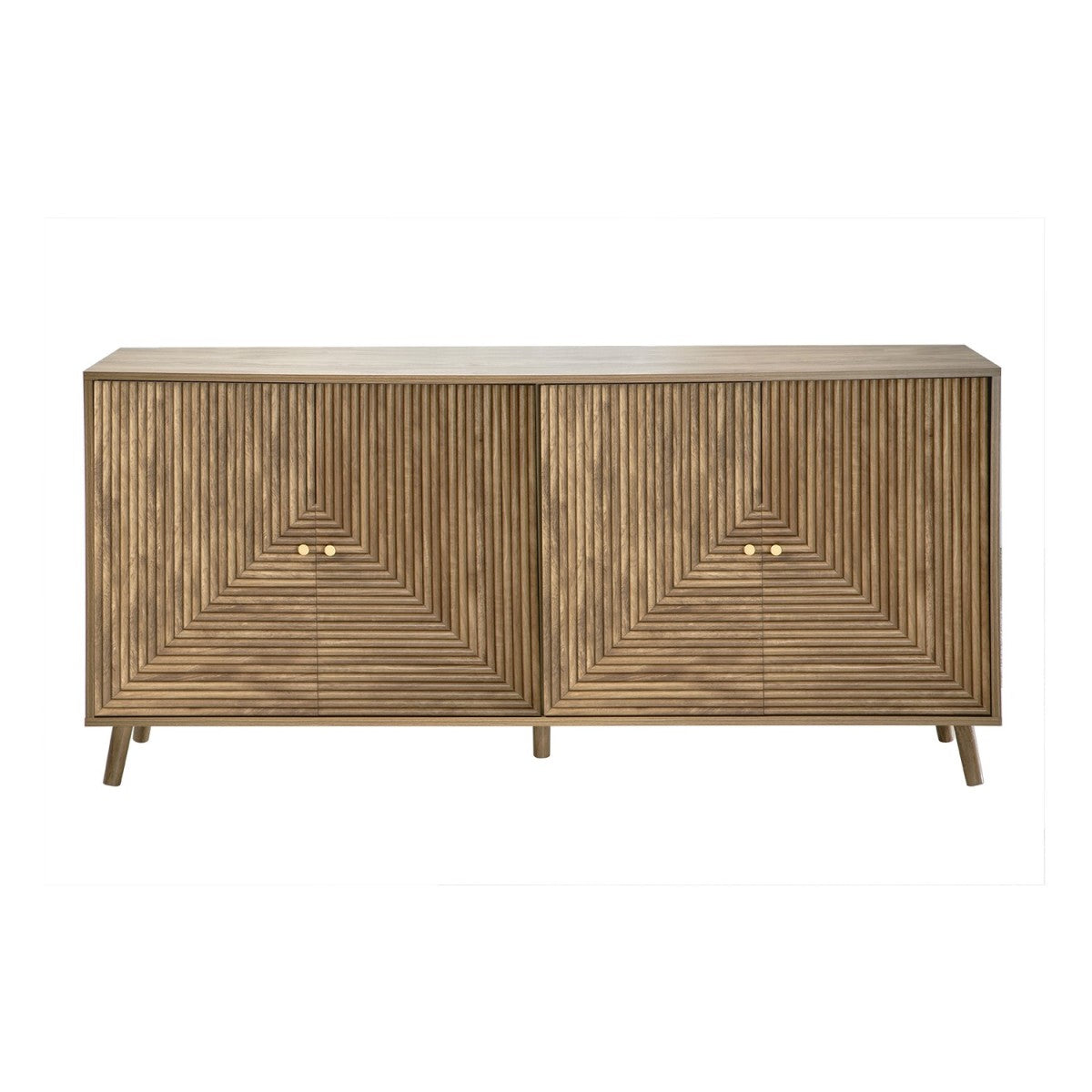 Eden - Aparador 4 puertas con frentes laminados - Madera clara