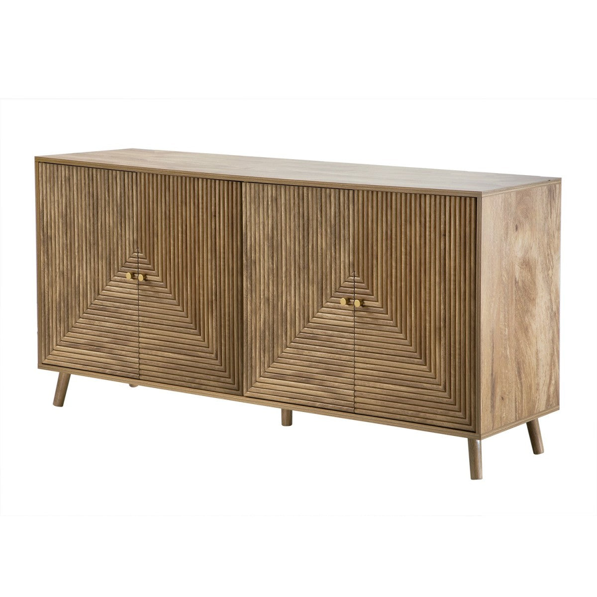 Eden - Aparador 4 puertas con frentes laminados - Madera clara