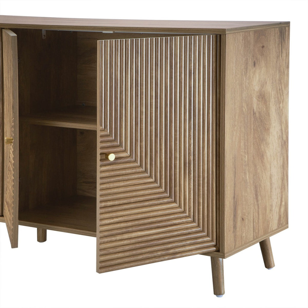Eden - Aparador 4 puertas con frentes laminados - Madera clara