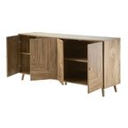 Eden - Aparador 4 puertas con frentes laminados - Madera clara