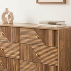 Eden - Cómoda de 6 cajones con frentes laminados - Madera clara