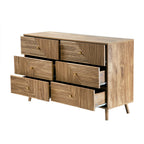 Eden - Cómoda de 6 cajones con frentes laminados - Madera clara