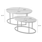Lenny - Set of 2 Oval Nesting Coffee Tables - Oak