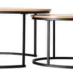 Lenny - Set of 2 Oval Nesting Coffee Tables - Oak