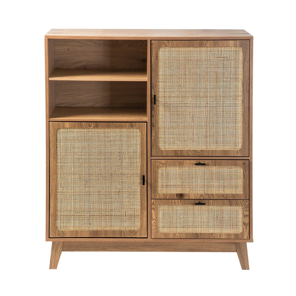 Alia - Buffet Haut 2 Portes/2 Tiroirs - Rotin