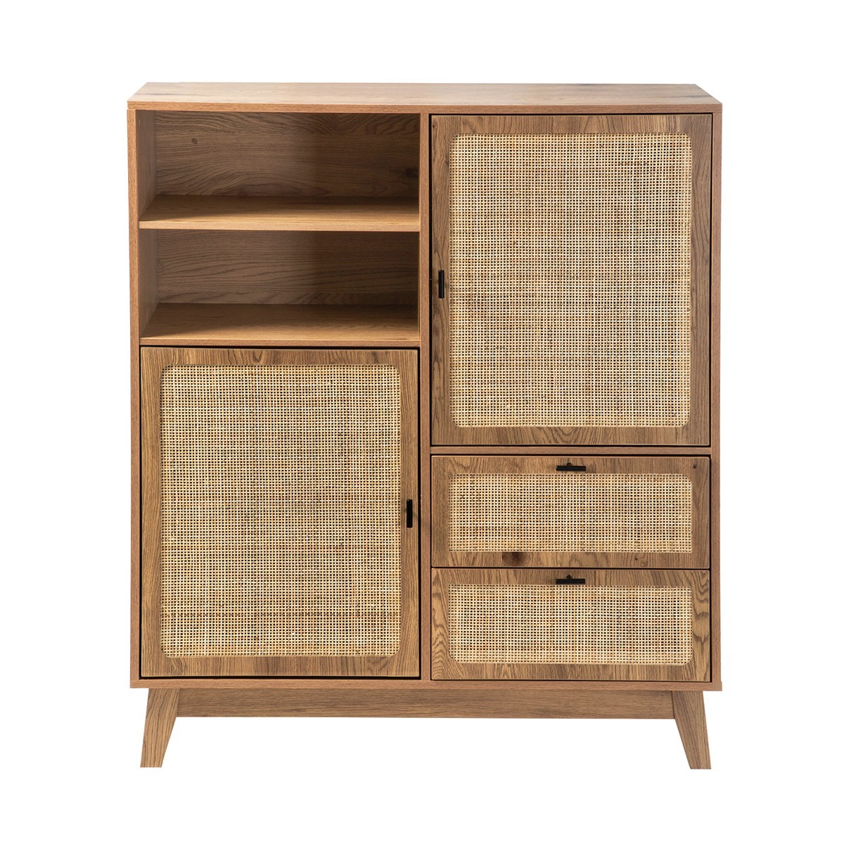 Alia - Buffet Haut 2 Portes/2 Tiroirs - Rotin